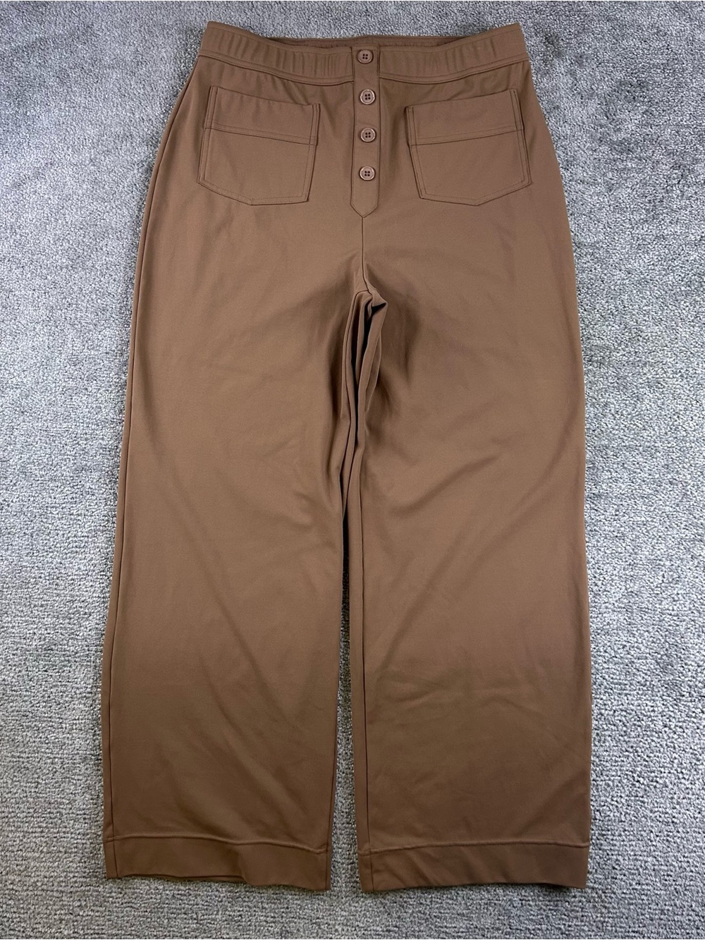 Halara Day Stretch High Waisted Pants Size XL Brown Fuller Straight Wide Leg
